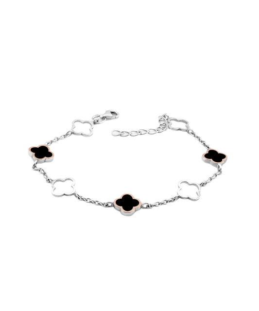 Kullatud hõbedane käevõru oonüksiga