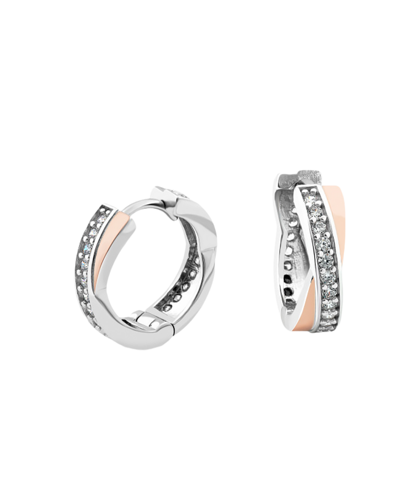 Серьги из позолоченного серебра с цирконами