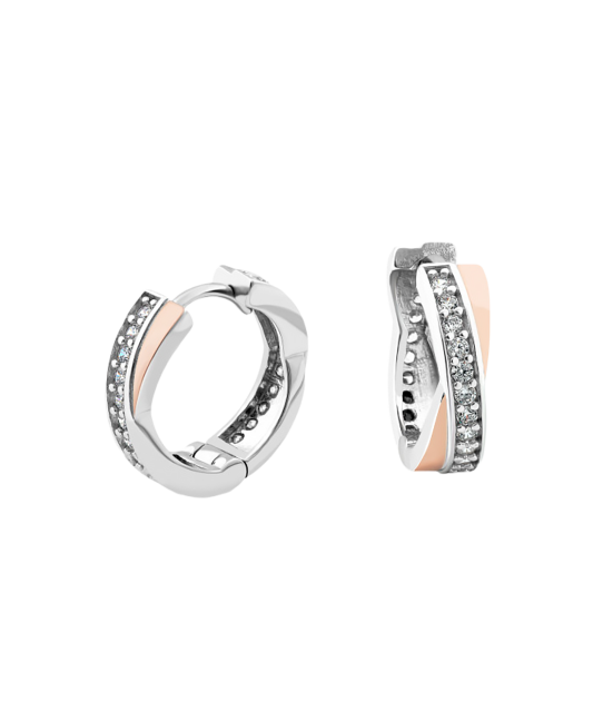 Hõbekõrvarõngad kullatud tsirkoonidega