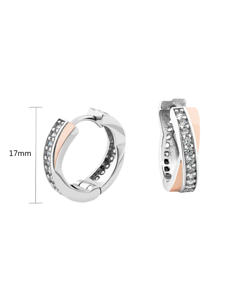 Hõbekõrvarõngad kullatud tsirkoonidega