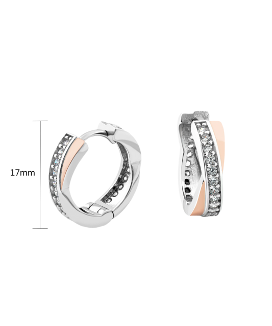 Серьги из позолоченного серебра с цирконами