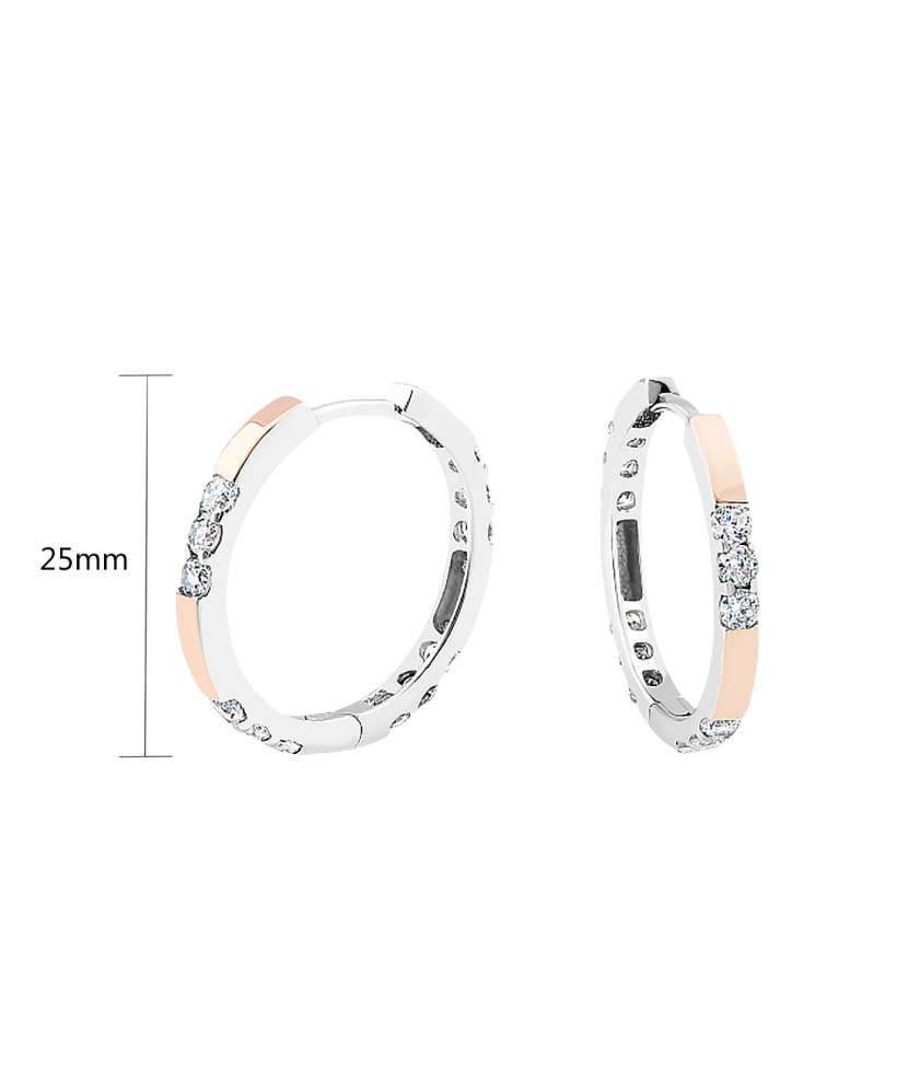 Hõbekõrvarõngad kullatud tsirkoonidega