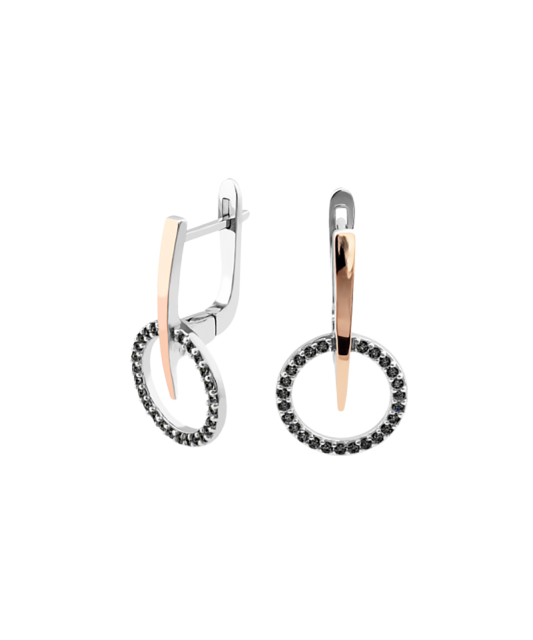 Hõbekõrvarõngad kullatud tsirkoonidega