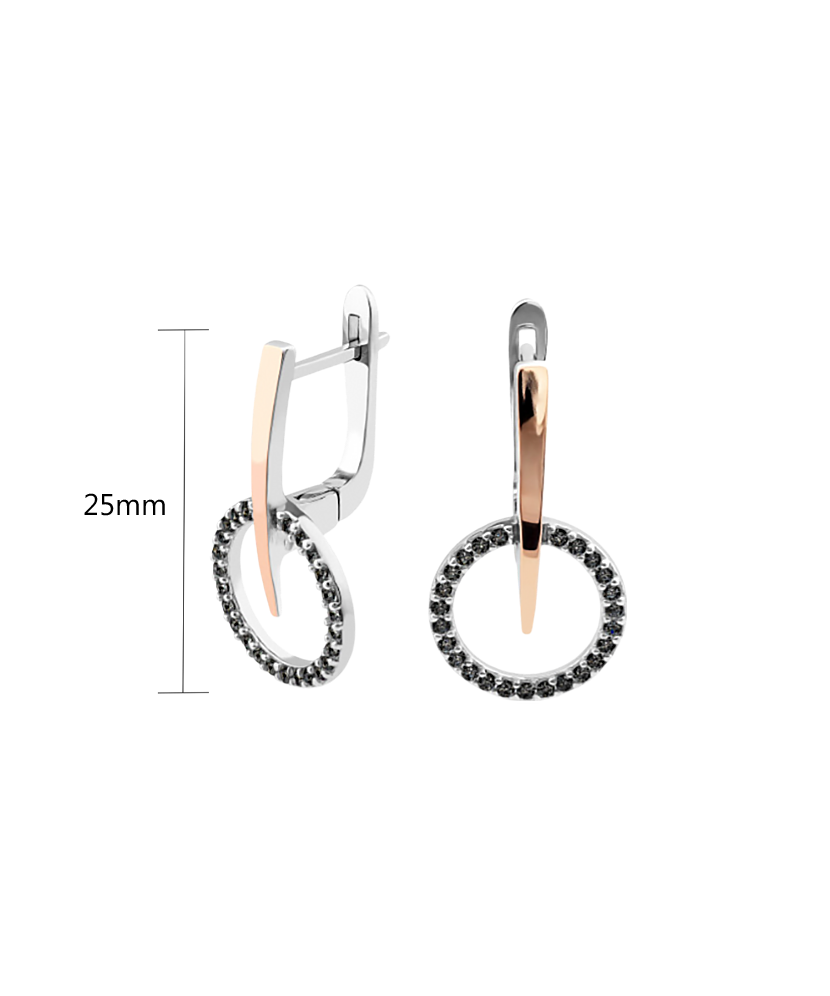 Серьги из позолоченного серебра с цирконами