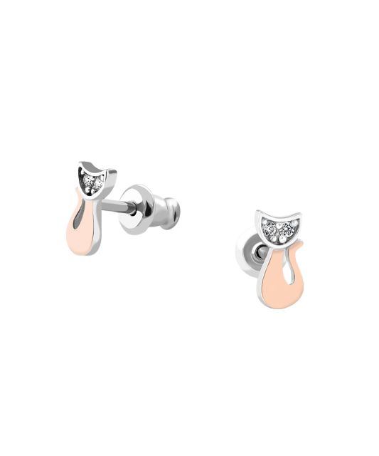 Hõbekõrvarõngad kullatud tsirkoonidega