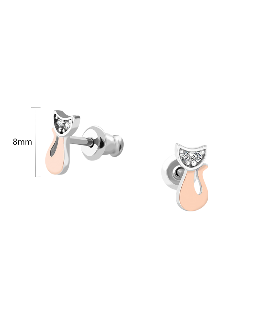 Hõbekõrvarõngad kullatud tsirkoonidega