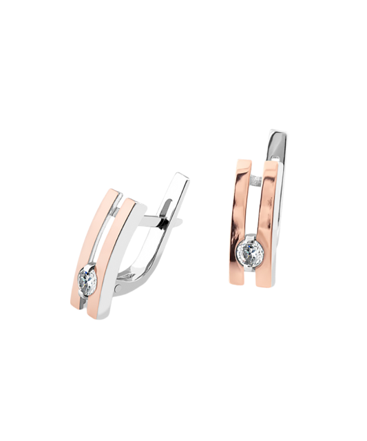 Серьги из позолоченного серебра с цирконами