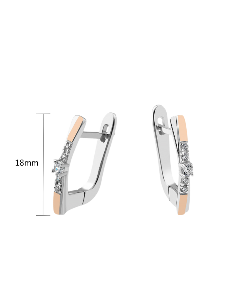 Hõbekõrvarõngad kullatud tsirkoonidega