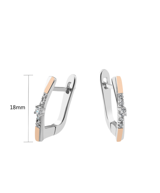 Серьги из позолоченного серебра с цирконами