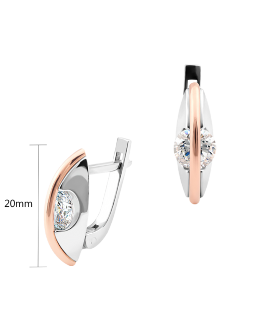 Серьги из позолоченного серебра с цирконами