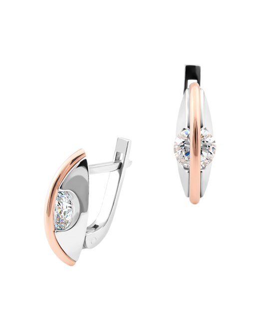 Серьги из позолоченного серебра с цирконами