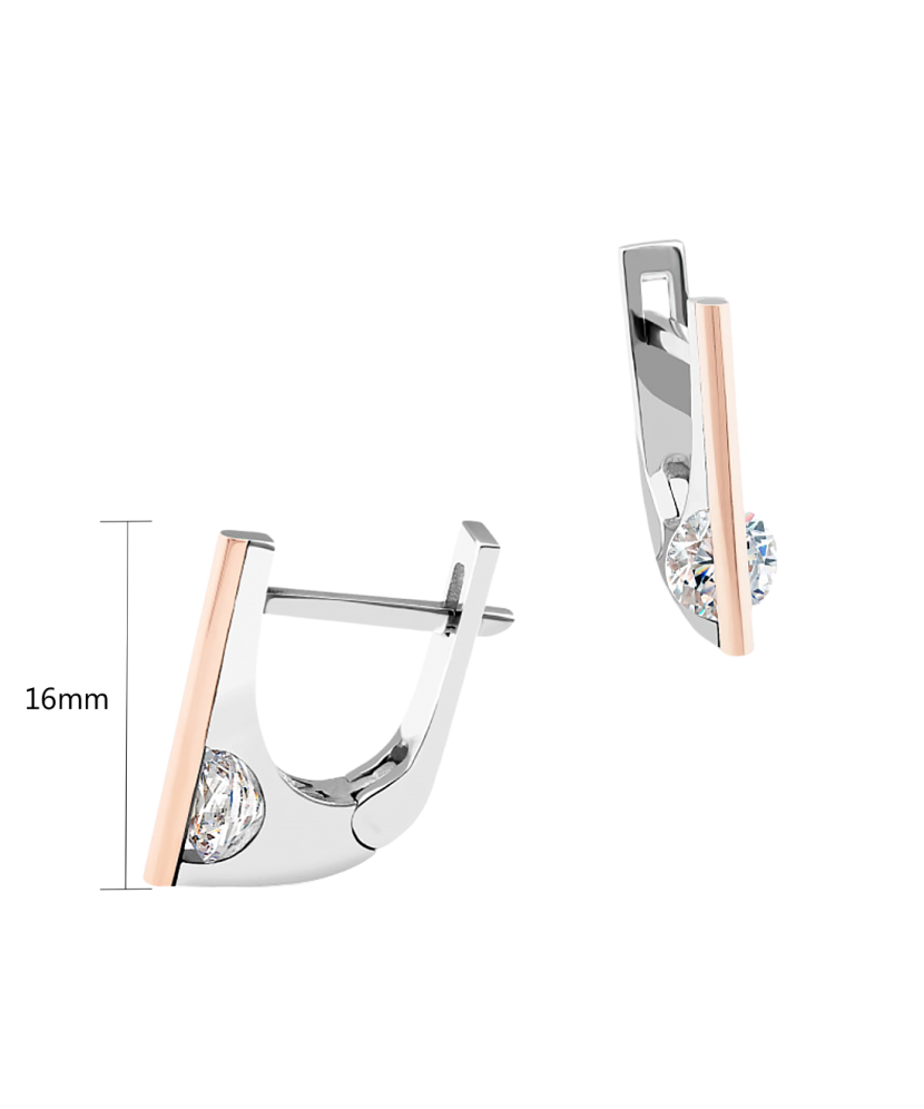 Hõbekõrvarõngad kullatud tsirkoonidega