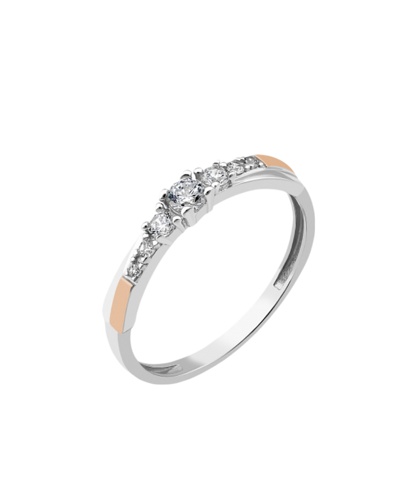 Hõbesõrmus kullatud tsirkoonidega