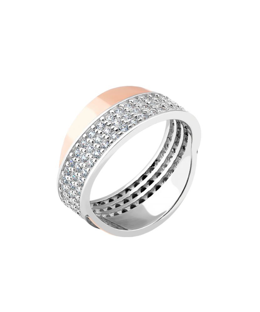 Hõbesõrmus kullatud tsirkoonidega