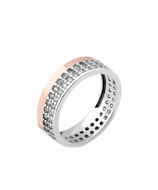 Hõbesõrmus kullatud tsirkoonidega