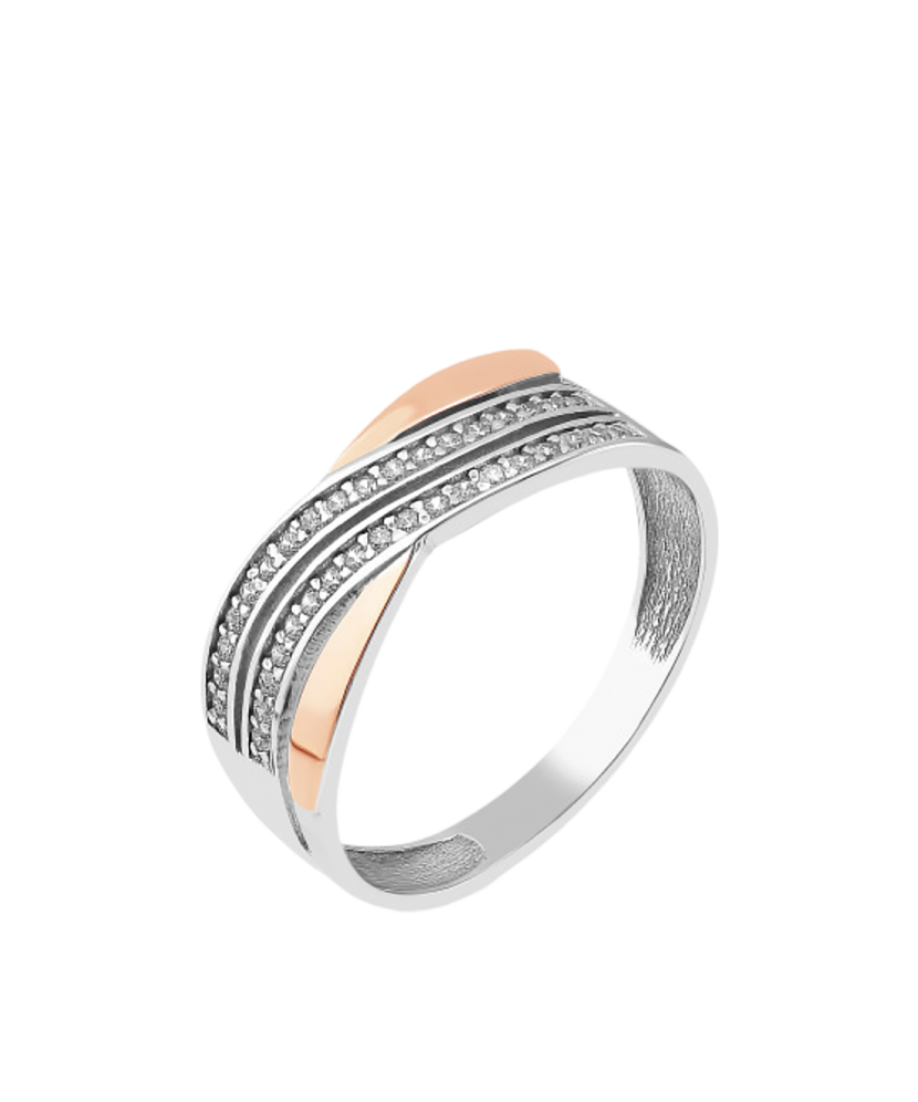 Hõbesõrmus kullatud tsirkoonidega