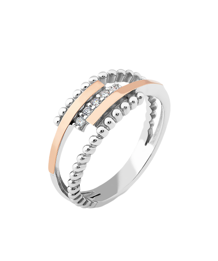 Hõbesõrmus kullatud tsirkoonidega