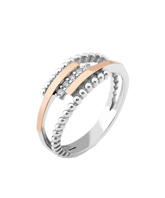 Hõbesõrmus kullatud tsirkoonidega