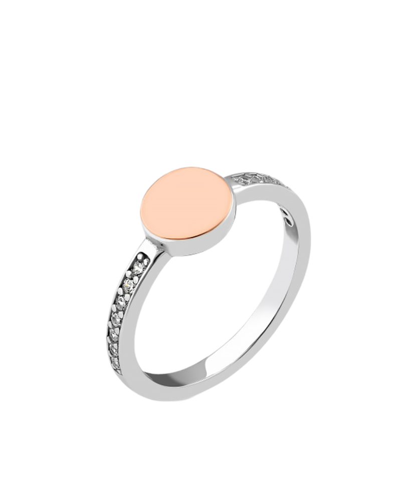 Hõbesõrmus kullatud tsirkoonidega