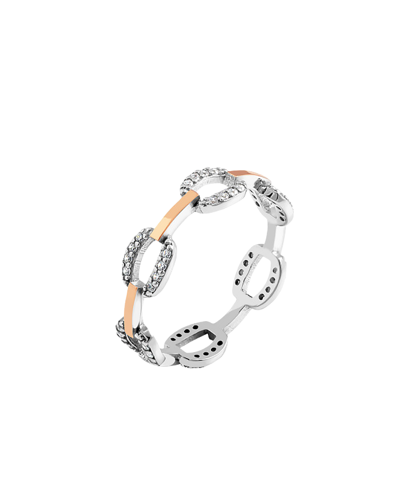 Hõbesõrmus kullatud tsirkoonidega