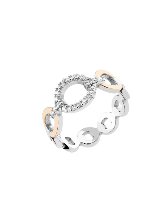 Hõbesõrmus kullatud tsirkoonidega