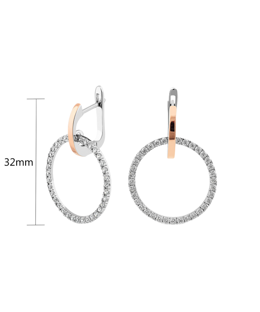 Серьги из позолоченного серебра с цирконами