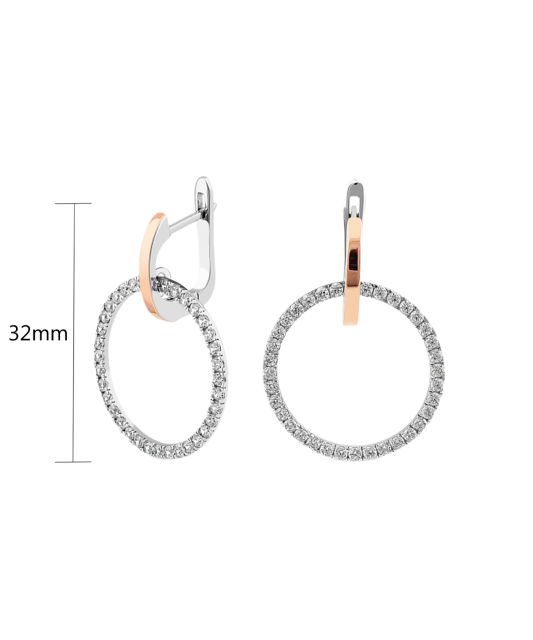 Hõbekõrvarõngad kullatud tsirkoonidega