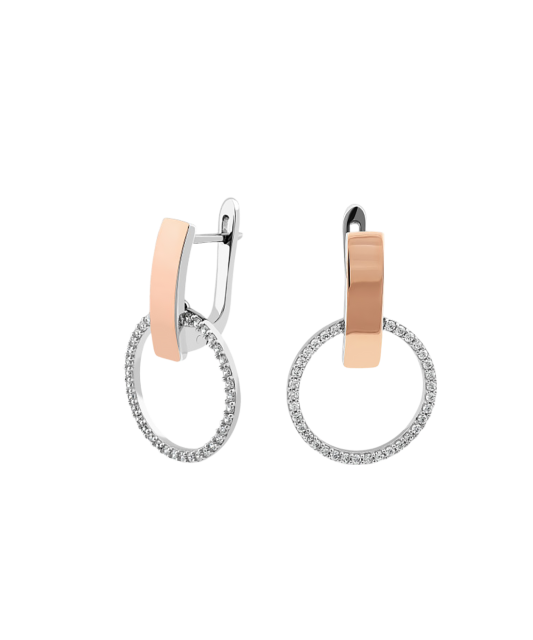 Hõbekõrvarõngad kullatud tsirkoonidega