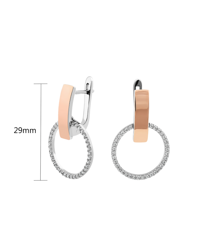 Hõbekõrvarõngad kullatud tsirkoonidega