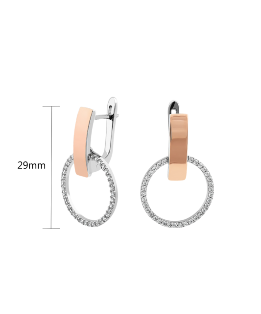 Серьги из позолоченного серебра с цирконами