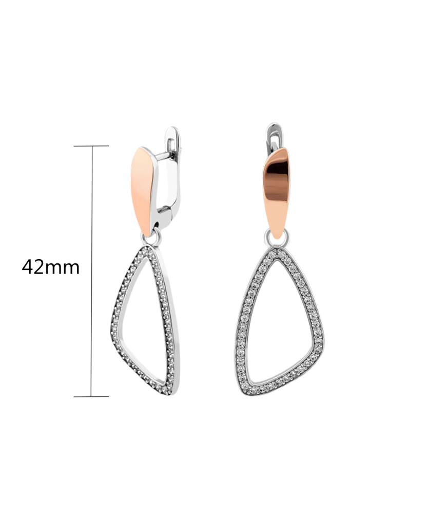 Серьги из позолоченного серебра с цирконами