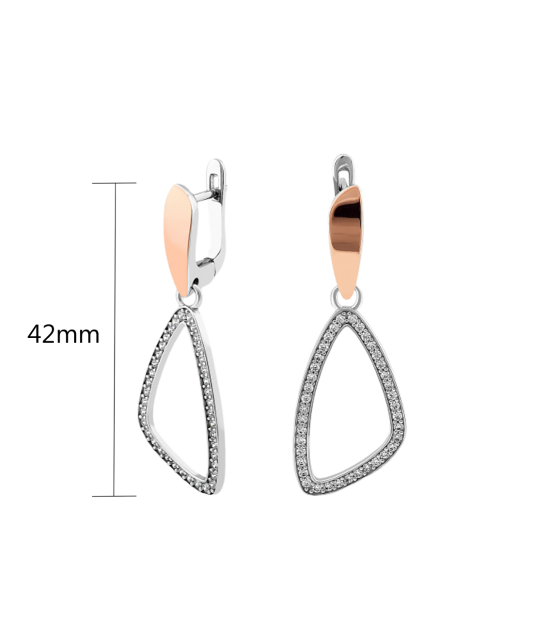 Hõbekõrvarõngad kullatud tsirkoonidega