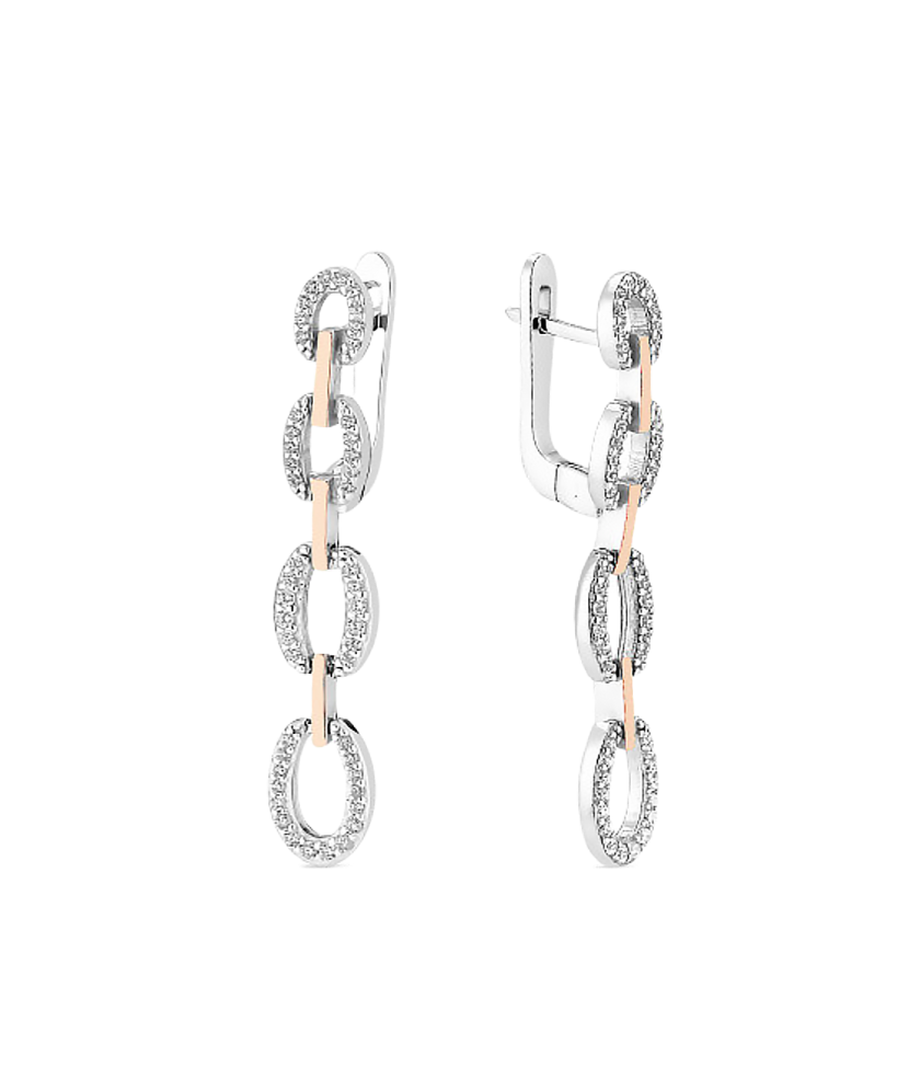 Серьги из позолоченного серебра с цирконами