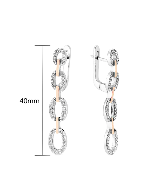 Серьги из позолоченного серебра с цирконами