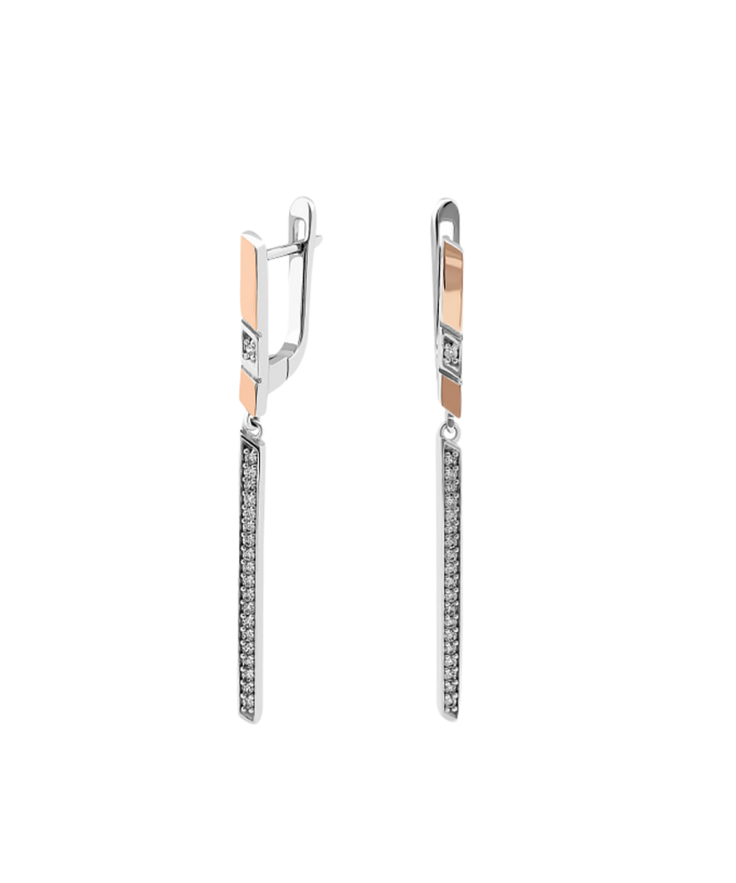 Серьги из позолоченного серебра с цирконами