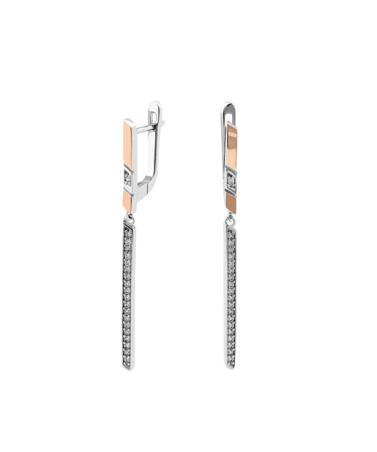 Серьги из позолоченного серебра с цирконами