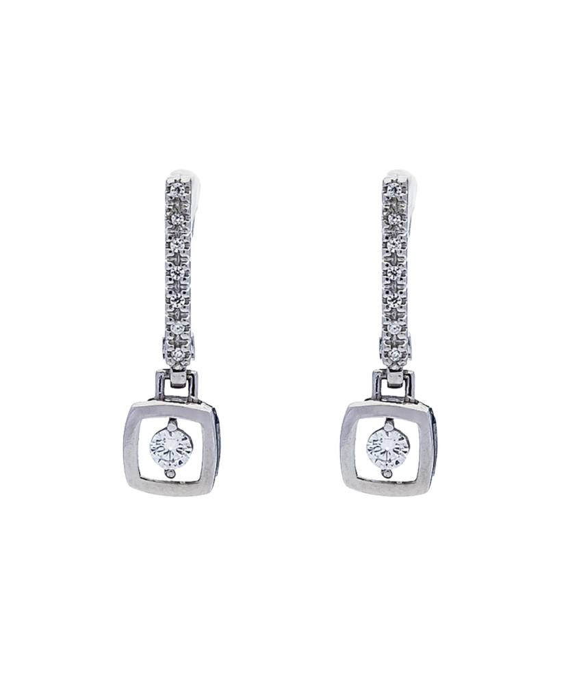 Серьги из серебра с цирконами