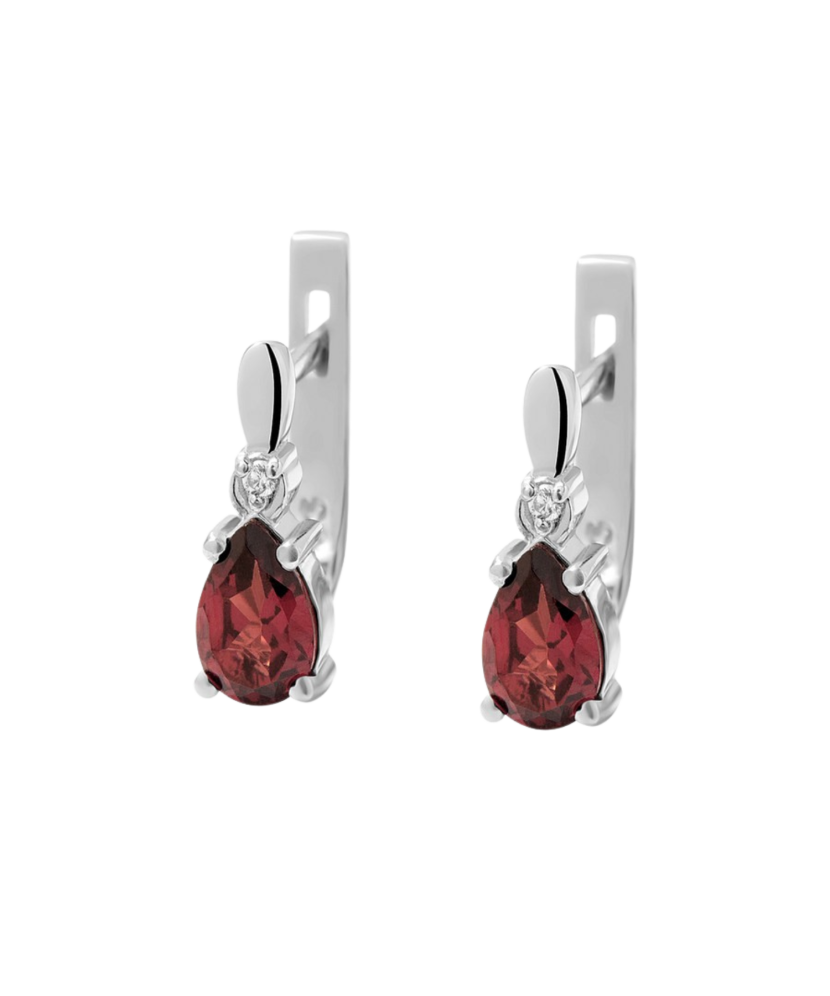 Серьги из серебра с радолитом и цирконами