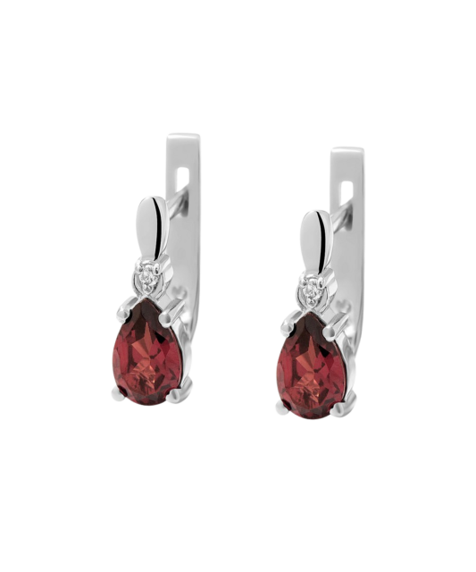 Серьги из серебра с радолитом и цирконами