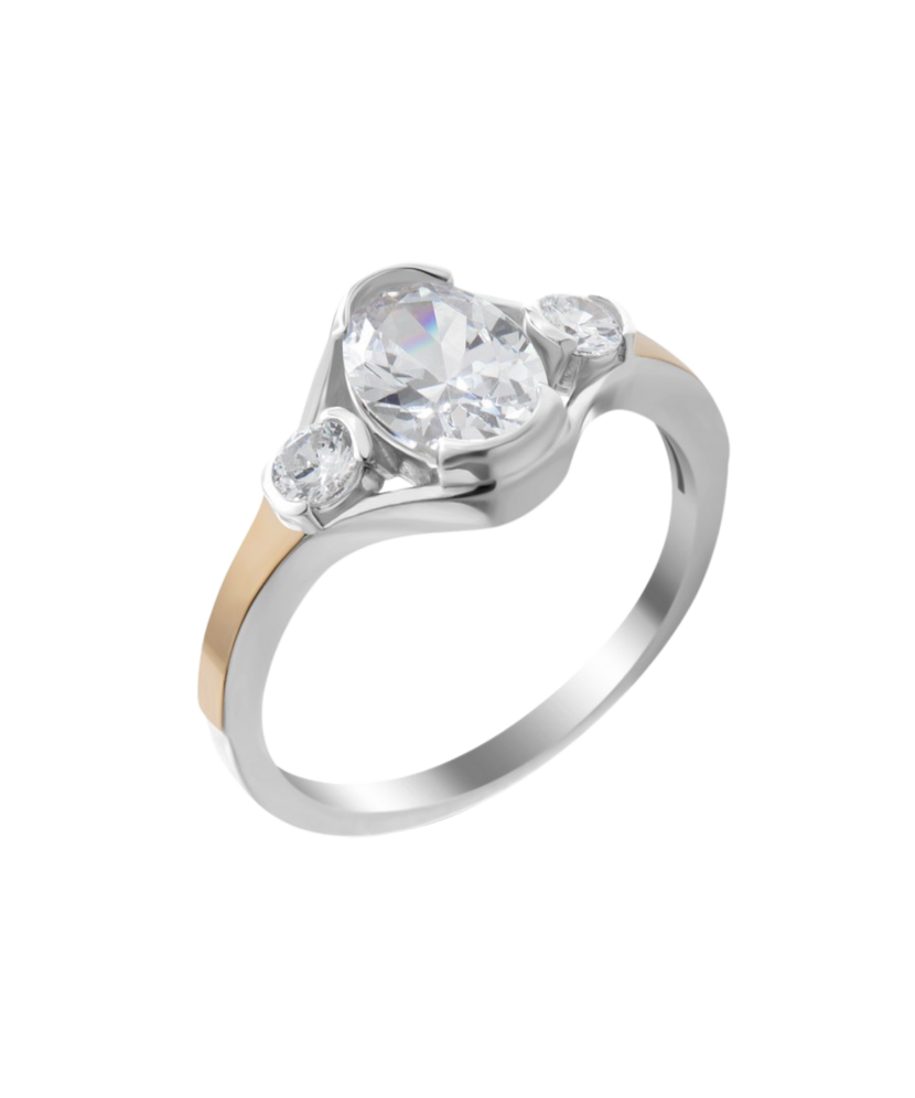 Sidabrinis žiedas Dengtas Auksu su cirkoniais Goldinga GS-01-ADANA-10