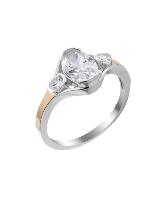 Sidabrinis žiedas Dengtas Auksu su cirkoniais Goldinga GS-01-ADANA-10