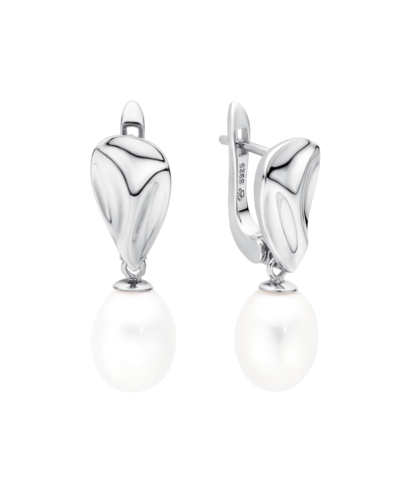 Серьги из серебра с жемчугом
