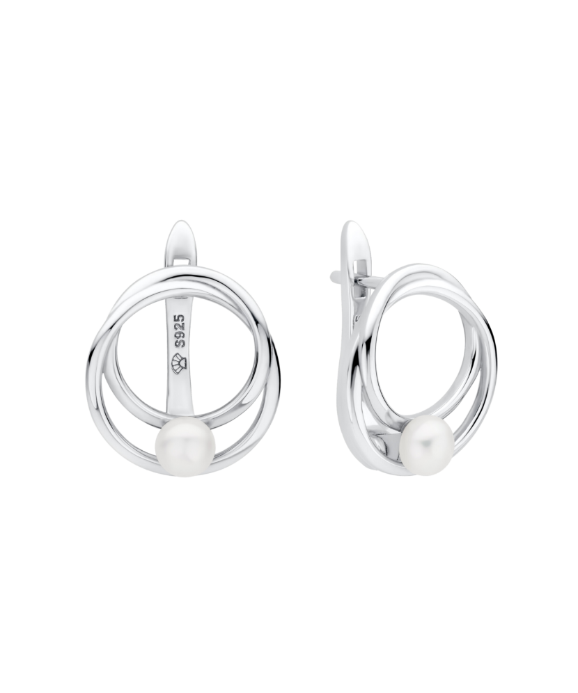 Серьги из серебра с жемчугом