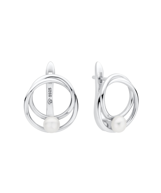 Hõbekõrvarõngadpärlitega Goldinga SK22228EL W