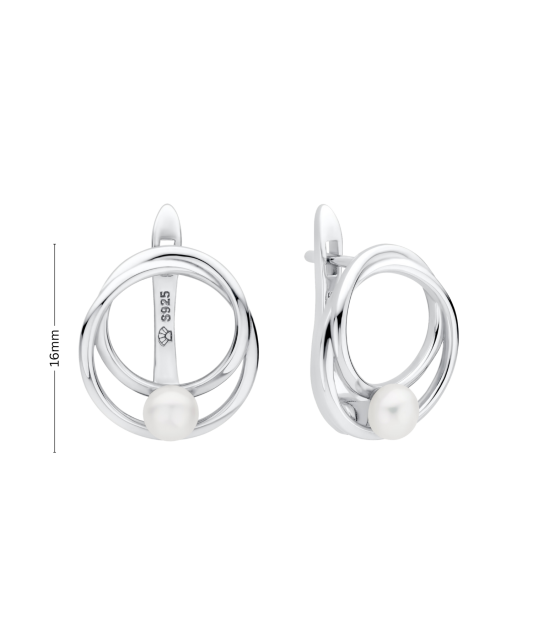 Серьги из серебра с жемчугом