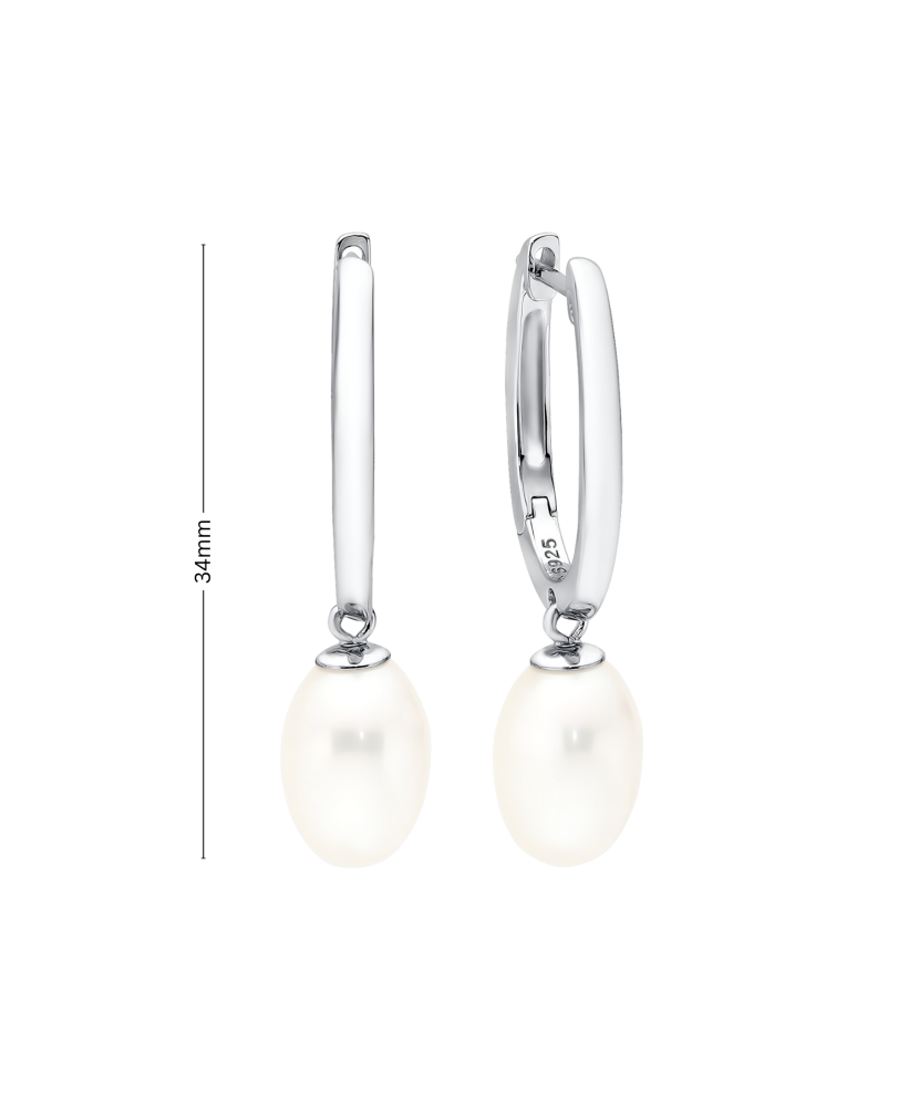 Hõbekõrvarõngadpärlitega Goldinga SK22102EL W