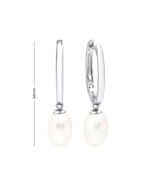 Серьги из серебра с жемчугом