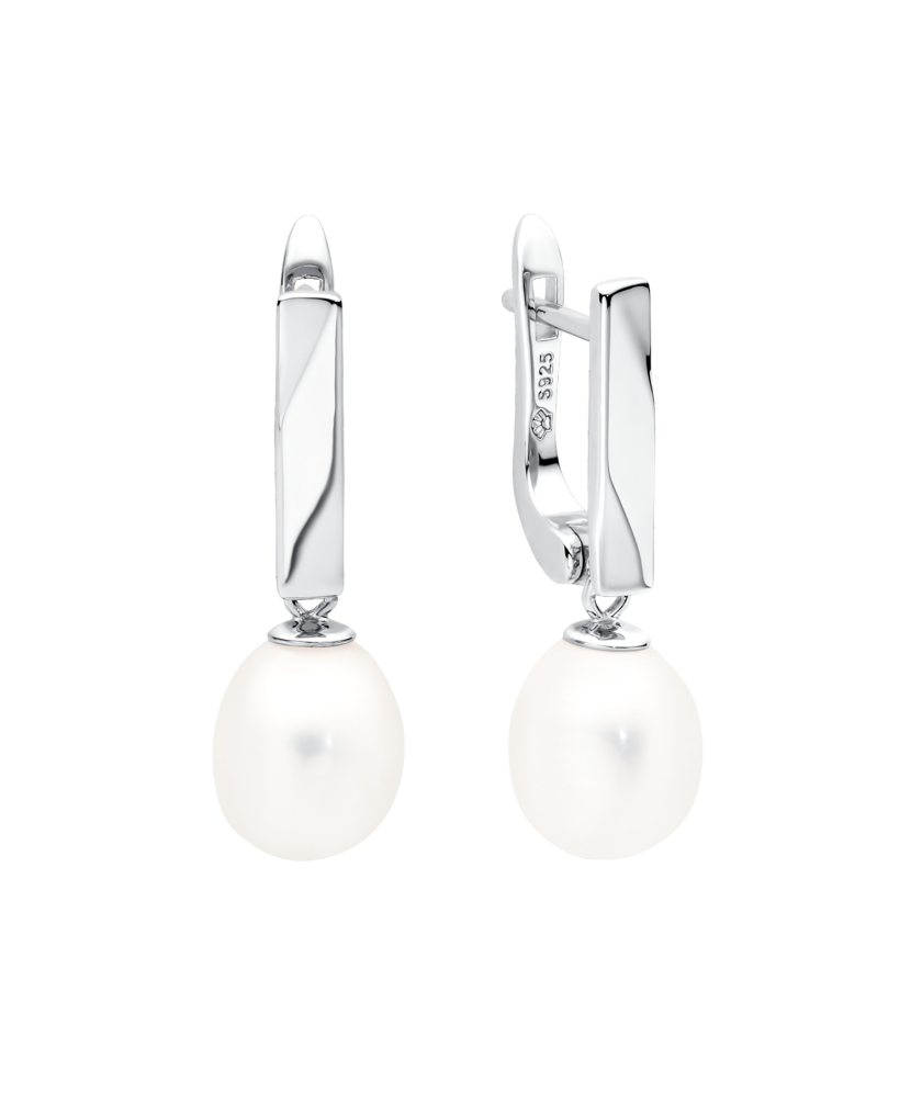 Hõbekõrvarõngad pärlite Goldinga SK22105EL W