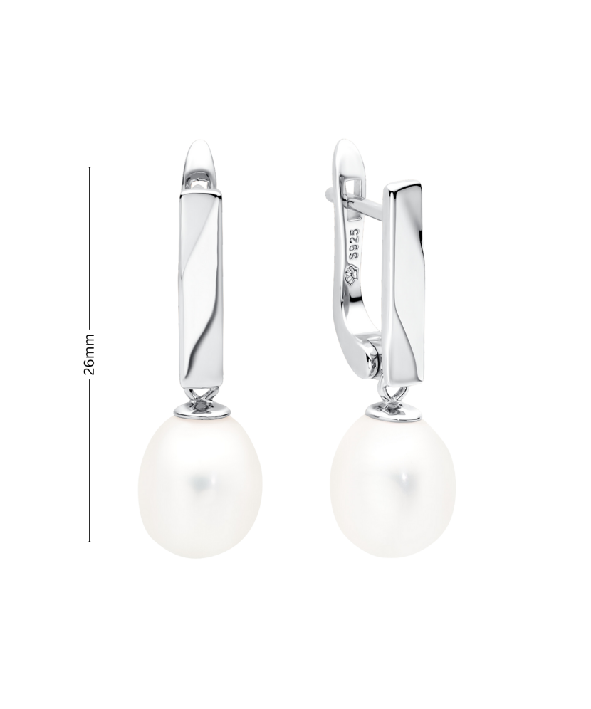 Hõbekõrvarõngad pärlite Goldinga SK22105EL W