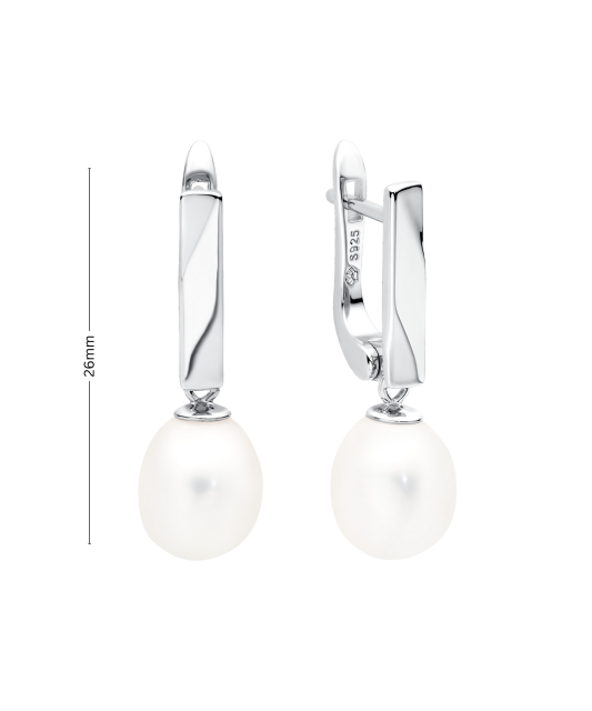 Серьги из серебра с жемчугом